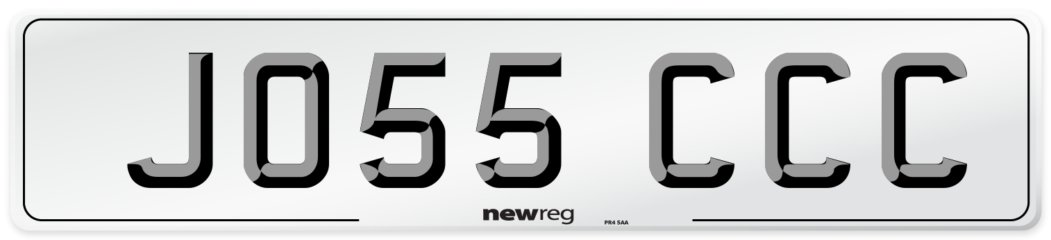 JO55 CCC Number Plate from New Reg